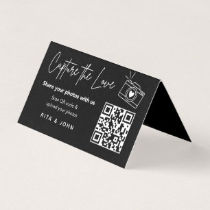 Moderne Chic Capture The Love QR-code Vouwkaart Kaart