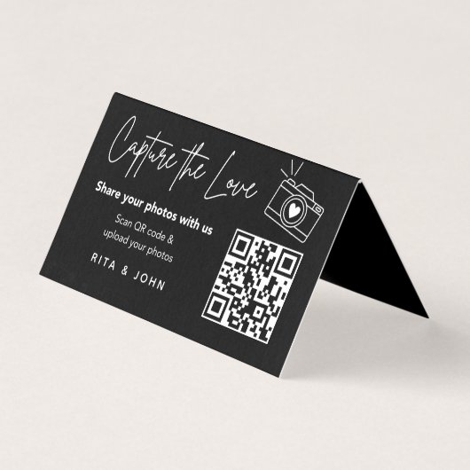 Moderne Chic Capture The Love QR-code Vouwkaart Kaart (Voorkant)
