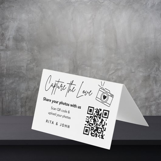 Moderne Chic Capture The Love QR-code Vouwkaart Kaart
