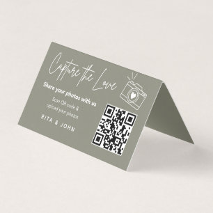 Moderne Chic Capture The Love QR-code Vouwkaart Kaart