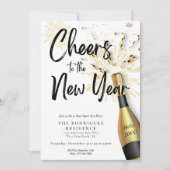 Moderne Chic Champagne Proost op het nieuwjaarsfee Kaart (Voorkant)