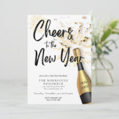 Moderne Chic Champagne Proost op het nieuwjaarsfee Kaart (Staand voorkant)