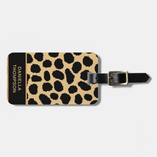 Moderne Chic Cheetah Print Pattern avontuurreis Bagagelabel (Voorkant horizontaal)