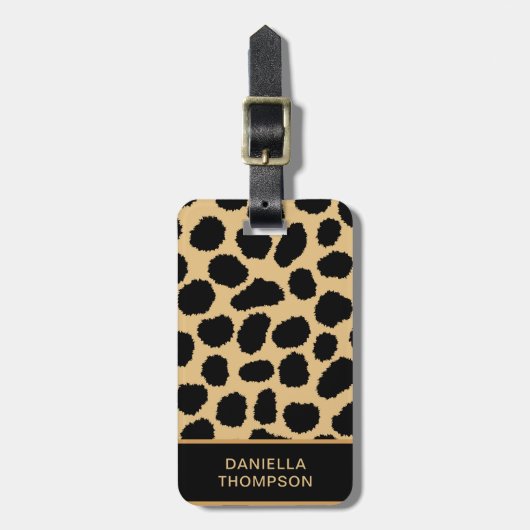 Moderne Chic Cheetah Print Pattern avontuurreis Bagagelabel (Voorkant verticaal)