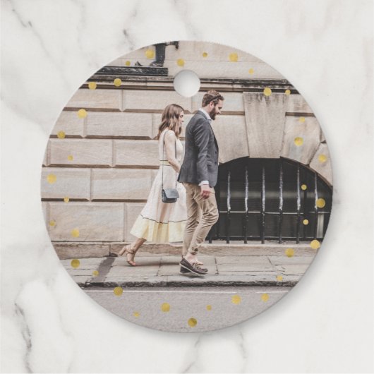 Moderne Chic Confetti gouden folie bruiloft dank u Bedankjes Labels (Achterkant)