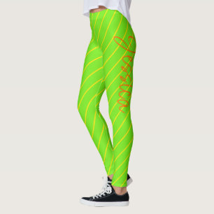 Moderne Chic Cool Neon Geel Groen Sinaasappel Leggings