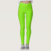 Moderne Chic Cool Neon Geel Groen Sinaasappel Leggings (Voorkant)