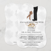 Moderne Chic Couple Verloving Shower Invite Kaart (Voorkant / Achterkant)