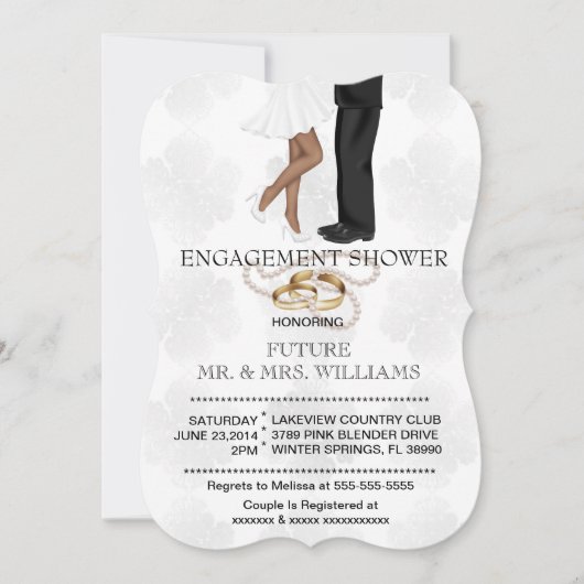 Moderne Chic Couple Verloving Shower Invite Kaart (Voorkant)