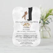 Moderne Chic Couple Verloving Shower Invite Kaart (Staand voorkant)