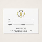 Moderne Chic Custom Company Logo CadeauKaart Visitekaartje (Achterkant)