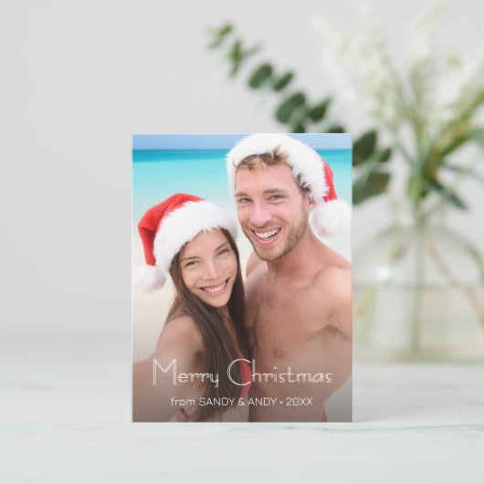 Moderne Chic Custom Photo Creëer Your Ewn Kerstmis Feestdagenkaart (Staand voorkant)