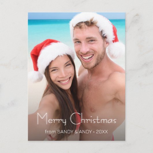 Moderne Chic Custom Photo Creëer Your Ewn Kerstmis Feestdagenkaart (Voorkant)