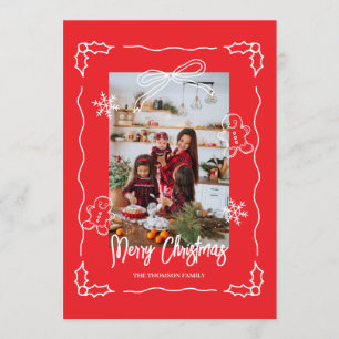 Moderne chic doos foto familie kerstkaart kaart