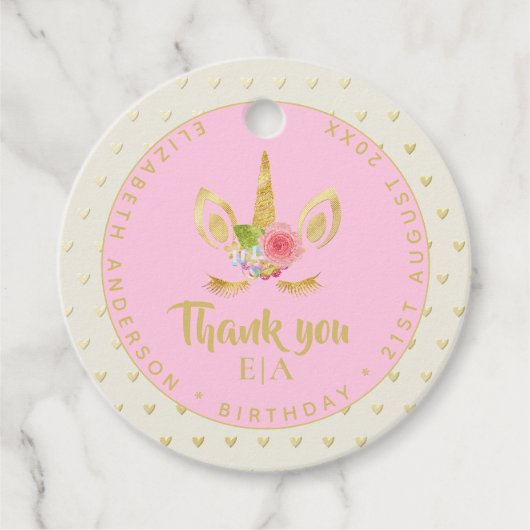 Moderne Chic Eenhoorn Gezicht Gouden Dank Je Wel N Bedankjes Labels (Voorkant)