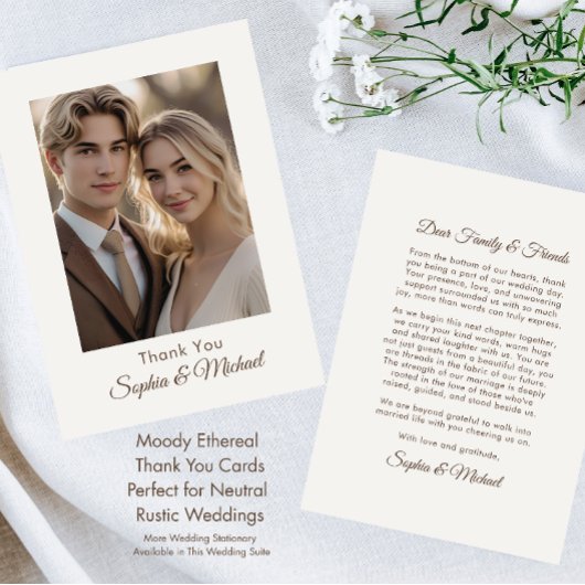 Moderne Chic Eenvoudige Dank u Kaart Foto