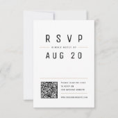 Moderne Chic Eenvoudige Typografie QR code Bruilof RSVP Kaartje (Voorkant)