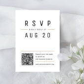 Moderne Chic Eenvoudige Typografie QR code Bruilof RSVP Kaartje
