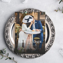 Moderne Chic Elegant Koppel Trouwfoto Eenvoudig