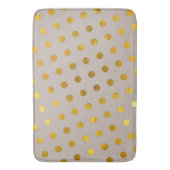 Moderne chic Elegant Simple Taupe & Gold Polka Dot Badmat (Voorkant Verticaal)