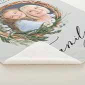 Moderne chic elegante bladrijke krans foto familie sherpa deken (3/4)