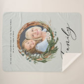 Moderne chic elegante bladrijke krans foto familie sherpa deken (Voorkant (horizontaal))
