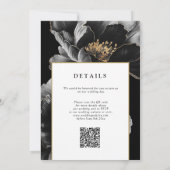 Moderne Chic Elegante Bloemen QR Code Huwelijk Kaart (Achterkant)