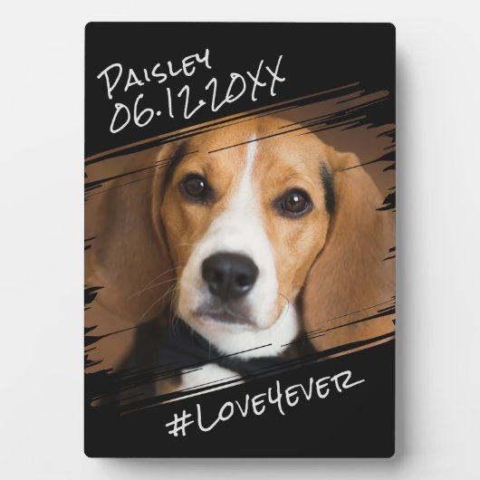 Moderne Chic Elegante Eenvoudige Zwarte Hond Aande Fotoplaat (voorkant)