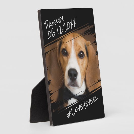 Moderne Chic Elegante Eenvoudige Zwarte Hond Aande Fotoplaat (Zijkant)