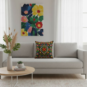 Moderne chic elegante kleurrijke geometrische patr kussen