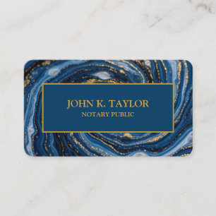 Moderne chic elegante marineblauwe gouden notaris visitekaartje
