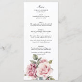 Moderne Chic Elegante Romantische Roze Roos Bruilo Menu (Voorkant)