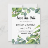 Moderne chic Eucalyptus Weddenschap Bewaar datum Save The Date (Voorkant)