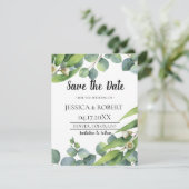 Moderne chic Eucalyptus Weddenschap Bewaar datum Save The Date (Staand voorkant)
