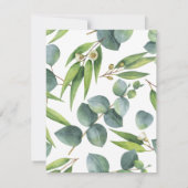 Moderne chic Eucalyptus Weddenschap Bewaar datum Save The Date (Achterkant)