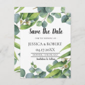 Moderne chic Eucalyptus Weddenschap Bewaar datum Save The Date (Voorkant / Achterkant)