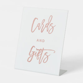 Moderne Chic Fairytale Roos Gold Kaarten en cadeau Reclamebord Met Voetstuk