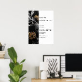 Moderne Chic Floral Happy Retirement Welkomstbord Poster (Thuiskantoor)