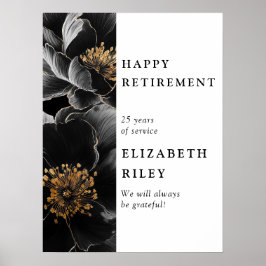 Moderne Chic Floral Happy Retirement Welkomstbord Poster
