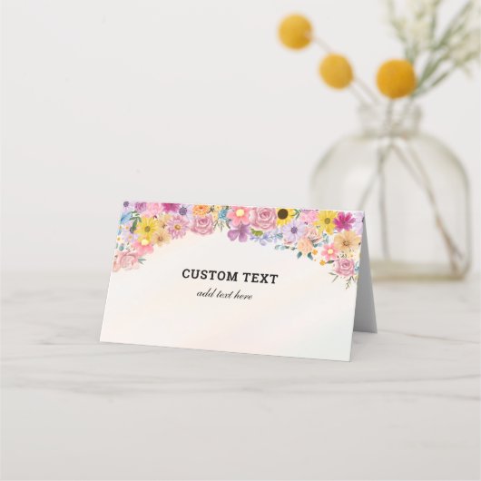 Moderne Chic Floral Place Cards Wildflower Theme Plaatskaartje (Voorkant)