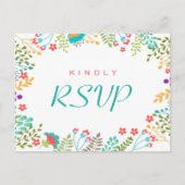 Moderne Chic Floral RSVP-respons Uitnodiging Briefkaart (Voorkant)