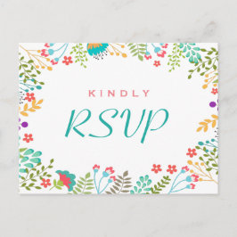 Moderne Chic Floral RSVP-respons Uitnodiging Briefkaart