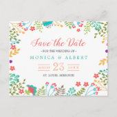 Moderne Chic Floral Save the Date Aankondigingskaart (Voorkant)