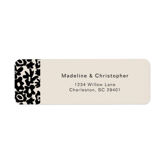Moderne Chic Floral Wedding Retouradres Etiket (Voorkant)