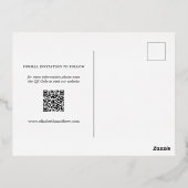 Moderne Chic Foto Bruiloft Save The Date Folie Uitnodiging Briefkaart (Achterkant)