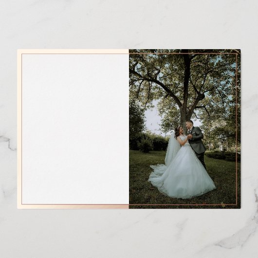 Moderne Chic Foto Collage Trouw Save The Date Folie Uitnodiging (Voorkant)