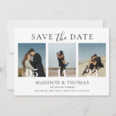Moderne Chic Foto Collage Trouw Save The Date Kaart (Voorkant)