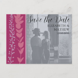 Moderne Chic Foto & Gebladerte Save the Date Aankondigingskaart