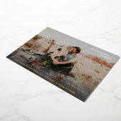 Moderne Chic Foto Lange Datum Save the Date Folie Uitnodiging (Gedraaid)