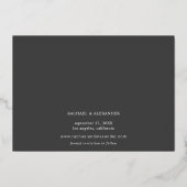 Moderne Chic Foto Lange Datum Save the Date Folie Uitnodiging (Achterkant)